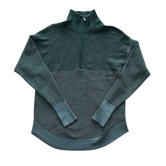aerie Tops - Offline Aerie Home Stretch Green Ribbed Quarter Zip Sweater Sweatshirt Size XS